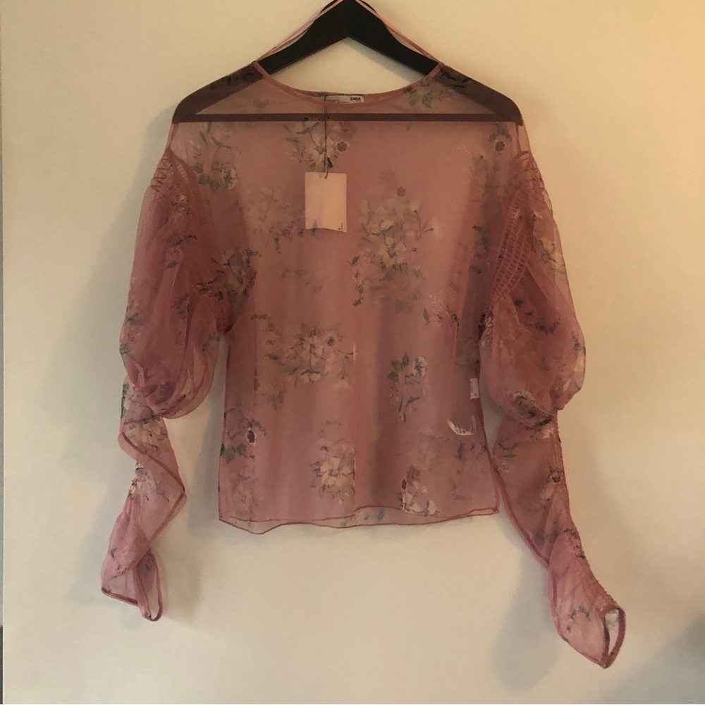 Floral Sheer Pink Blouse
